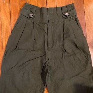 ZARA Paperbag Pants!  Green size small